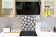 Toughened glass backsplash BS 12 White and grey textures Series: Circles Geometry