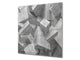 Toughened glass backsplash BS 12 White and grey textures Series: Design Geometry 1