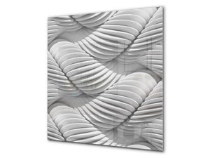 Protector contra salpicaduras de vidrio templado BS 12 Texturas blancas y grises Serie: Geometria de diseño 2