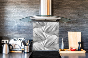 Glas Küchenrückwand – Hartglas-Rückwand – Foto-Rückwand BS12 Weiße und graue Texturen: Design Geometry 2
