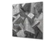 Paraschizzi vetro rinforzato – Paraspruzzi artistico stampato su vetro BS12 Trame bianche e grigi: Geometria del calcestruzzo 2