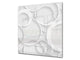 Toughened glass backsplash BS 12 White and grey textures Series: Wheel Geometry 1