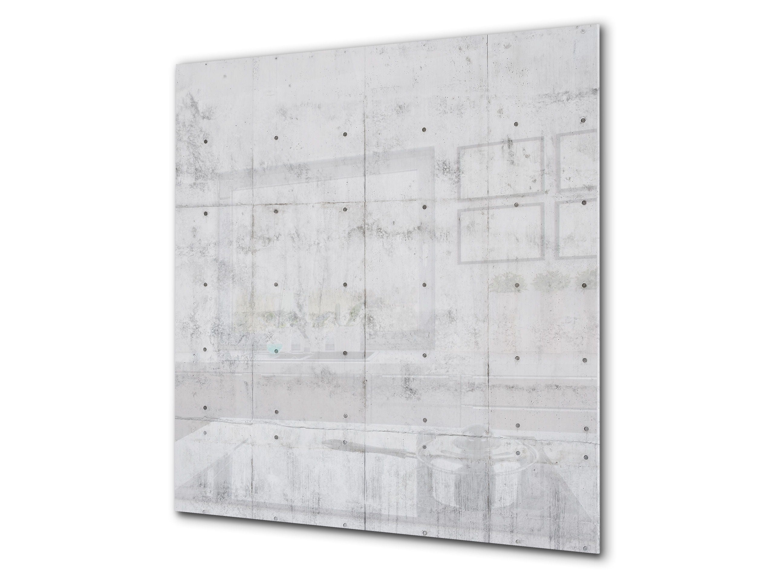 Toughened glass backsplash BS 12 White and grey textures Series: Concrete Texture 3