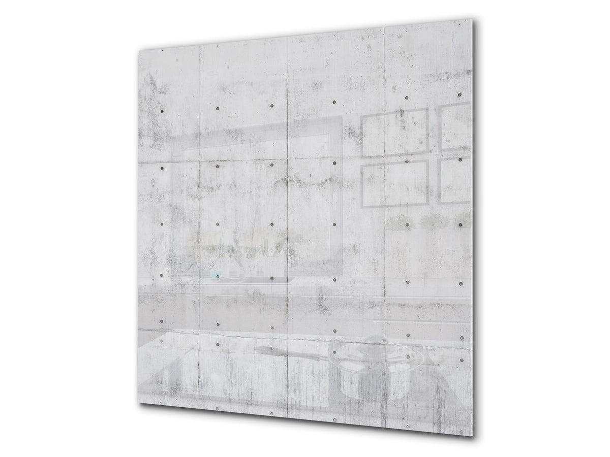 Toughened glass backsplash BS 12 White and grey textures Series: Concrete Texture 3