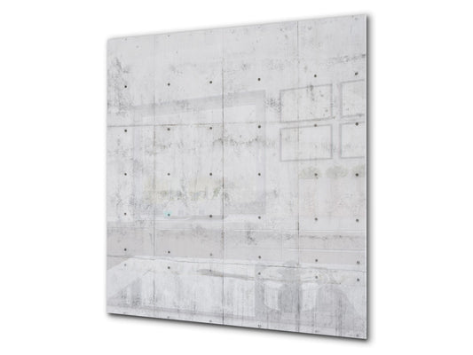 Toughened glass backsplash BS 12 White and grey textures Series: Concrete Texture 3