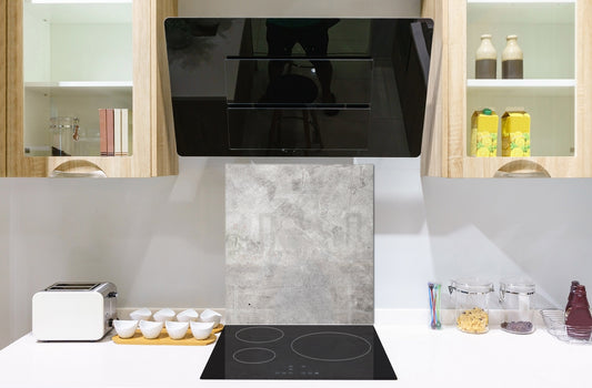 Toughened glass backsplash BS 12 White and grey textures Series: Concrete Texture 4