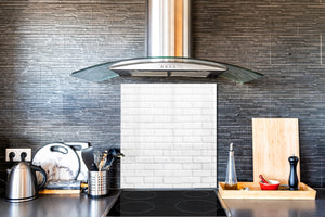 Glass kitchen backsplash –Photo backsplash BS11 Wood and wall textures Series: White Brick Texture 2