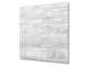 Einzigartiges Glas-Küchenpanel – Hartglas-Rückwand – Kunstdesign Glasaufkantung BS11 Holz- und Wandtexturen:  White Brick Texture 4