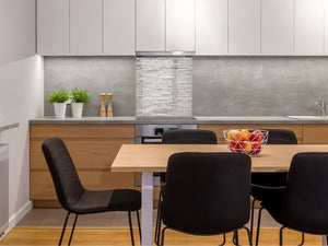 Panel de vidrio para cocinas antisalpicaduras de diseño – BS11 Serie Texturas madera y pared: Serie madera y pare Piedra crema