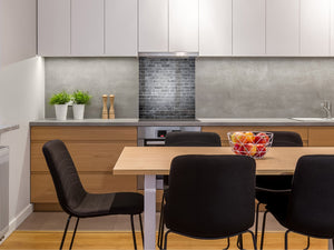 Panel de vidrio para cocinas antisalpicaduras de diseño – BS11 Serie Texturas madera y pared: Serie texturas blancas y grices 