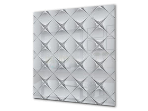 Toughened glass backsplash BS 12 White and grey textures Series: Geometry Abstraction 7