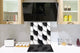 Glas Küchenrückwand – Hartglas-Rückwand – Foto-Rückwand BS12 Weiße und graue Texturen: Wheel Geometry 2