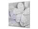 Toughened glass backsplash BS 12 White and grey textures Series: Flower Abstraction