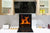 Vidrio de cocina splashback BS14 Serie Fuego: Fondo de fuego negro 1
