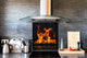 Glass kitchen splashback BS14 Fire Series: Fire Black Background 1