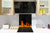 Aufgedrucktes Hartglas-Wandkunstwerk – Glasküchenrückwand BS14 Serie Feuer:  Fire Black Background 2