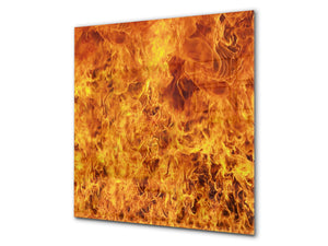 Aufgedrucktes Hartglas-Wandkunstwerk – Glasküchenrückwand BS14 Serie Feuer:  Red Fire