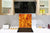 Paraschizzi in vetro temperato stampato – Paraspruzzi da cucina in vetro BS14 Serie fuoco: Fuoco rosso