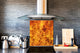 Glass kitchen splashback BS14 Fire Series: Red Fire