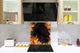 Glass kitchen splashback BS14 Fire Series: Fire Black Background 3