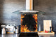 Vidrio de cocina splashback BS14 Serie Fuego: Fondo de fuego negro 3