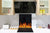 Aufgedrucktes Hartglas-Wandkunstwerk – Glasküchenrückwand BS14 Serie Feuer:  Fire Black Background 4