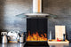 Vidrio de cocina splashback BS14 Serie Fuego: Fondo de fuego negro 4