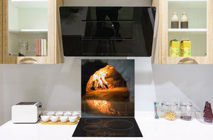 Glass kitchen splashback BS14 Fire Series: Fire Fireplace