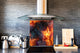 Glass kitchen splashback BS14 Fire Series: Fire Star 1