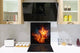 Aufgedrucktes Hartglas-Wandkunstwerk – Glasküchenrückwand BS14 Serie Feuer:  Fire Star 2