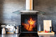 Glass kitchen splashback BS14 Fire Series: Fire Star 2