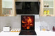 Glass kitchen splashback BS14 Fire Series: Fiery Flower 1