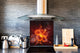 Glass kitchen splashback BS14 Fire Series: Fiery Flower 2