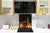 Paraschizzi in vetro temperato stampato – Paraspruzzi da cucina in vetro BS14 Serie fuoco: Fiore infuocato 4