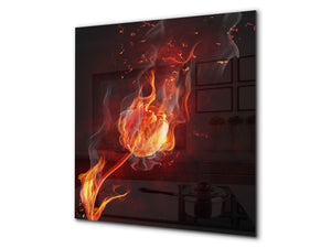 Glass kitchen splashback BS14 Fire Series: Fire Rose 1