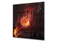 Vidrio de cocina splashback BS14 Serie Fuego: Serie fuego: Fire Rose 1