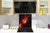 Aufgedrucktes Hartglas-Wandkunstwerk – Glasküchenrückwand BS14 Serie Feuer:  Fire Rose 1