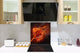 Aufgedrucktes Hartglas-Wandkunstwerk – Glasküchenrückwand BS14 Serie Feuer:  Fire Rose 2