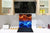 Aufgedrucktes Hartglas-Wandkunstwerk – Glasküchenrückwand BS14 Serie Feuer:  Lightning Blue 1