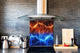 Glass kitchen splashback BS14 Fire Series: Lightning Blue 1