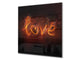 Paraschizzi in vetro temperato stampato – Paraspruzzi da cucina in vetro BS14 Serie fuoco: Love Fire