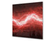 Paraschizzi in vetro temperato stampato – Paraspruzzi da cucina in vetro BS14 Serie fuoco: Red Lightning