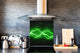 Paraschizzi in vetro temperato stampato – Paraspruzzi da cucina in vetro BS14 Serie fuoco: Lightning Green