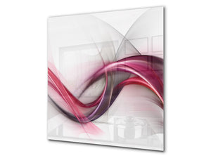 Tempered glass kitchen wall panel BS15A Abstract textures A: Purple Wave Of Roses 1