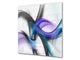 Tempered glass kitchen wall panel BS15A Abstract textures A: Blue Wave 3