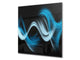 Tempered glass kitchen wall panel BS15A Abstract textures A: Blue Wave 4