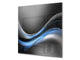Tempered glass kitchen wall panel BS15A Abstract textures A: Blue Wave 6