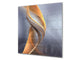 Tempered glass kitchen wall panel BS15A Abstract textures A: Orange Wave 2
