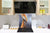 Protector antisalpicaduras – Panel de vidrio para cocina BS15A Texturas abstractas A: Ola naranja 2