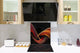 Protector antisalpicaduras – Panel de vidrio para cocina BS15A Texturas abstractas A: Ola roja 3